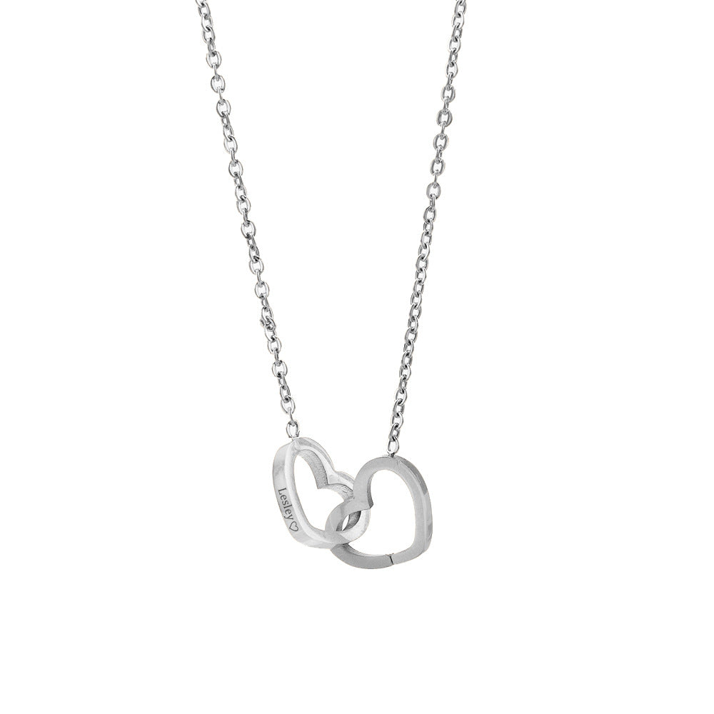 Double Heart Pendant Necklace