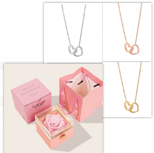 Double Heart Pendant Necklace