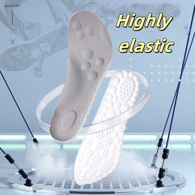Insoles for Women man,Cloud Soles for Men Women,4D Cloud Soles for Men,Anti Fatigue, Shock Absorption, Foot Pain Relief (Gray, L)