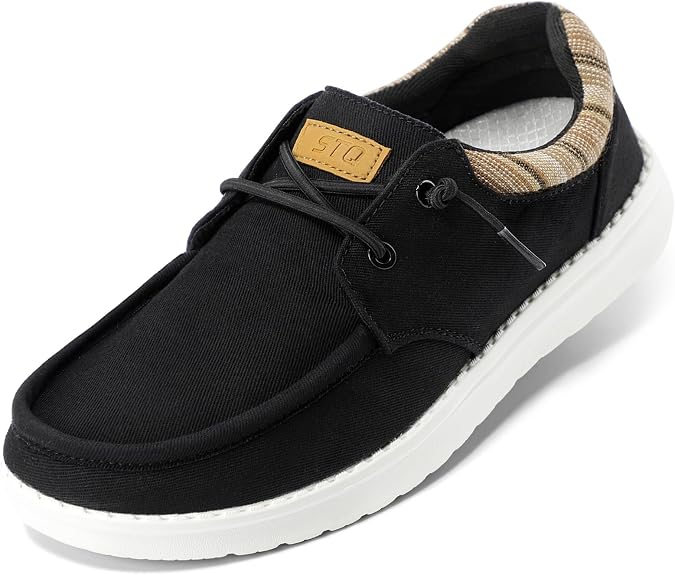 STQ Womens Slip On Loafers Arch Support Boat Casual Shoes | Lightweight, Travel, Teacher Shoe, Standing All Day