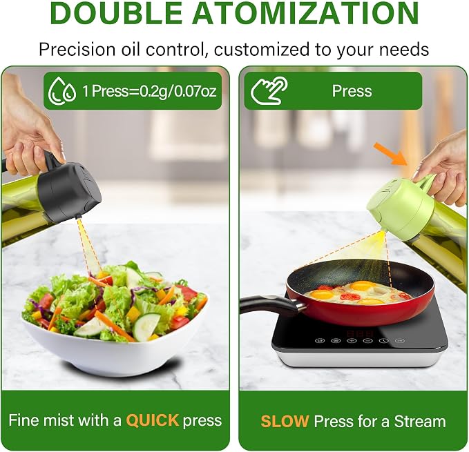 2-in-1 Olive Oil Sprayer & Dispenser Bottle for Cooking & Air Fryer