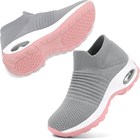 Women's Slip-On Air Cushion Mesh Walking Sneakers - Orthopedic Support