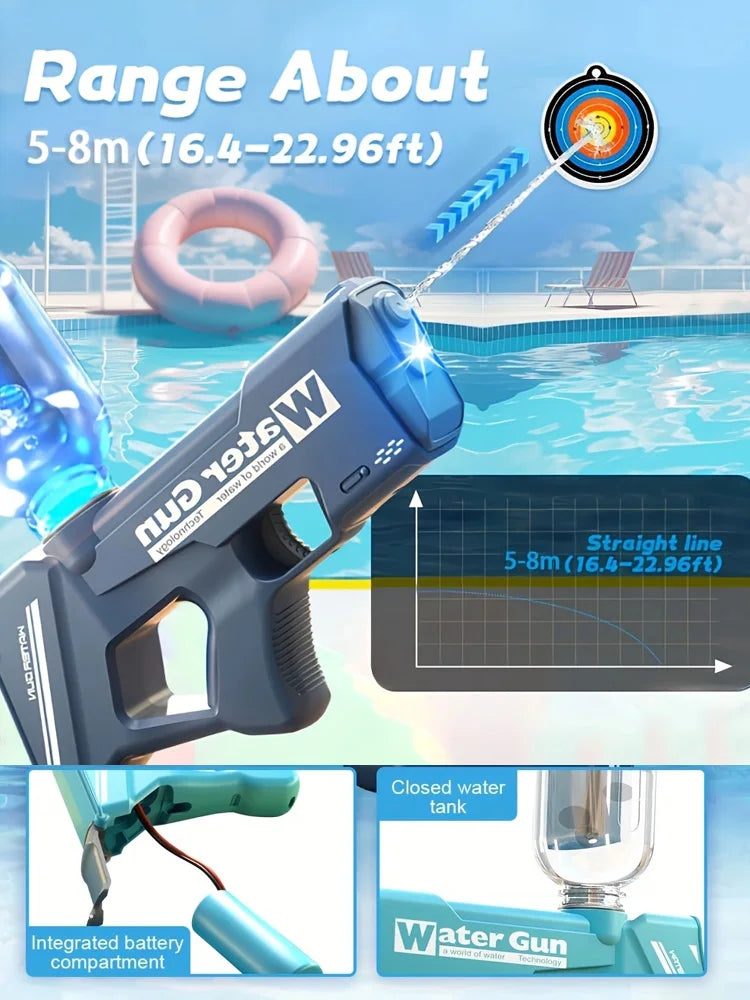 New Children Electric Water Guns Powerful Squirt Automatic Full Automatic Water Guns Summer Outdoor Beach Toys For Kids Gifts