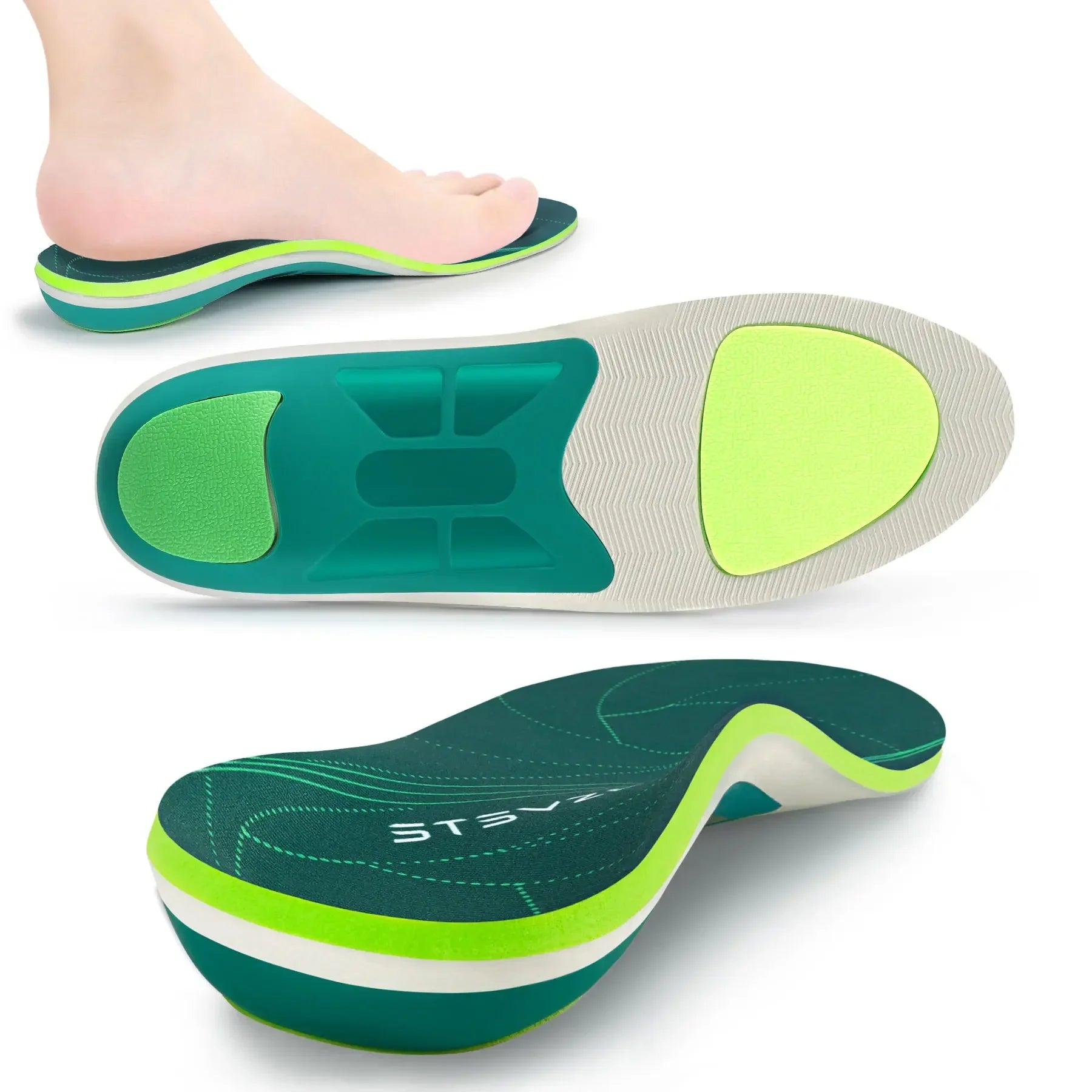 Heavy-Duty Orthotic Insoles, 220+ lbs Support