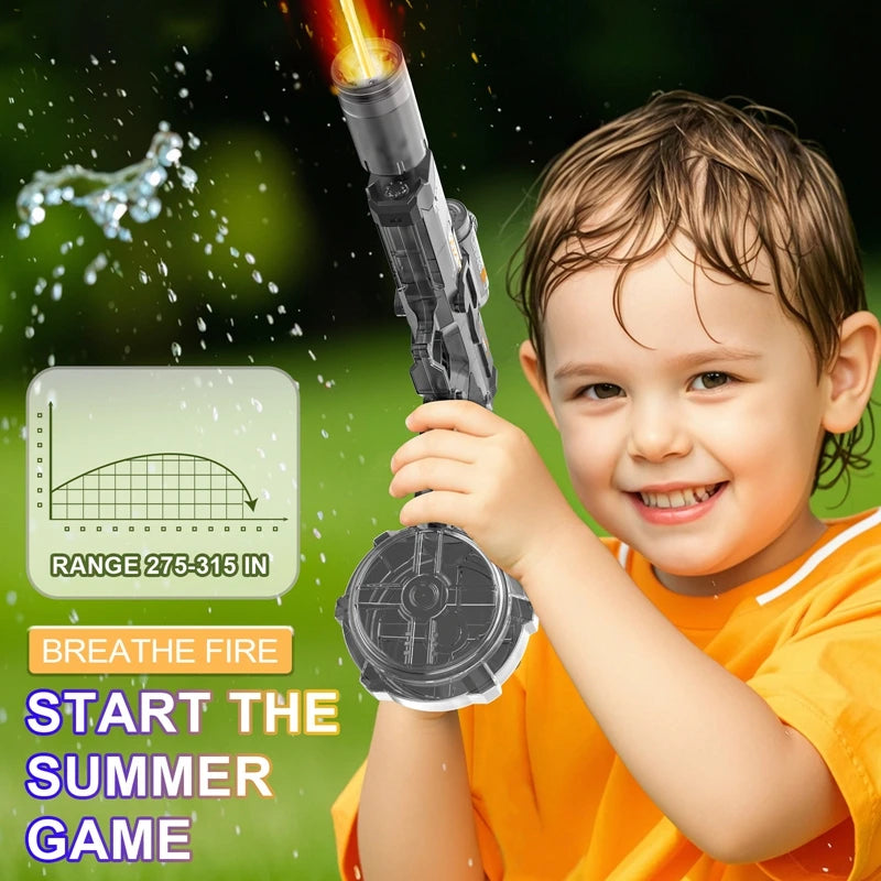 Electric Water Blaster Gun Automatic Water Pistol Led Light Summer Toy for Kids