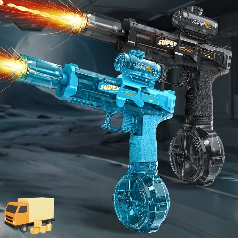 Firelight Electric Auto Water Gun - Integrated Linked Recoil & Pulse Flame Light Effects, Water Fight Toy