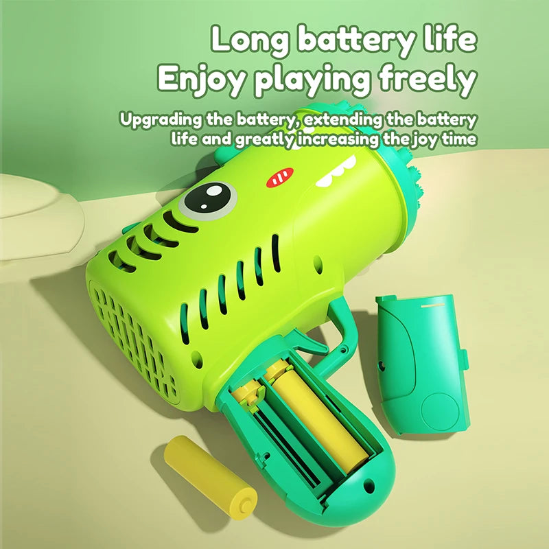 Dinosaur Bubble Gun for Kids Automatic Bubble Machine Toy