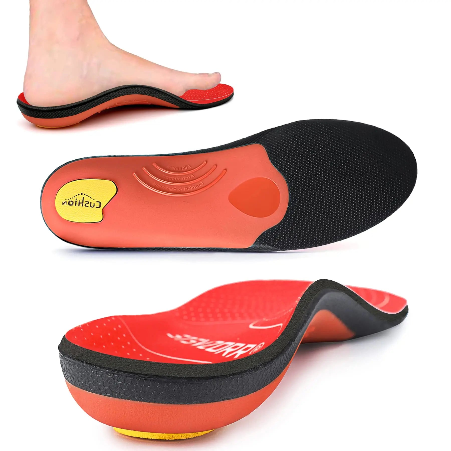 Heavy-Duty Orthotic Insoles, 220+ lbs Support