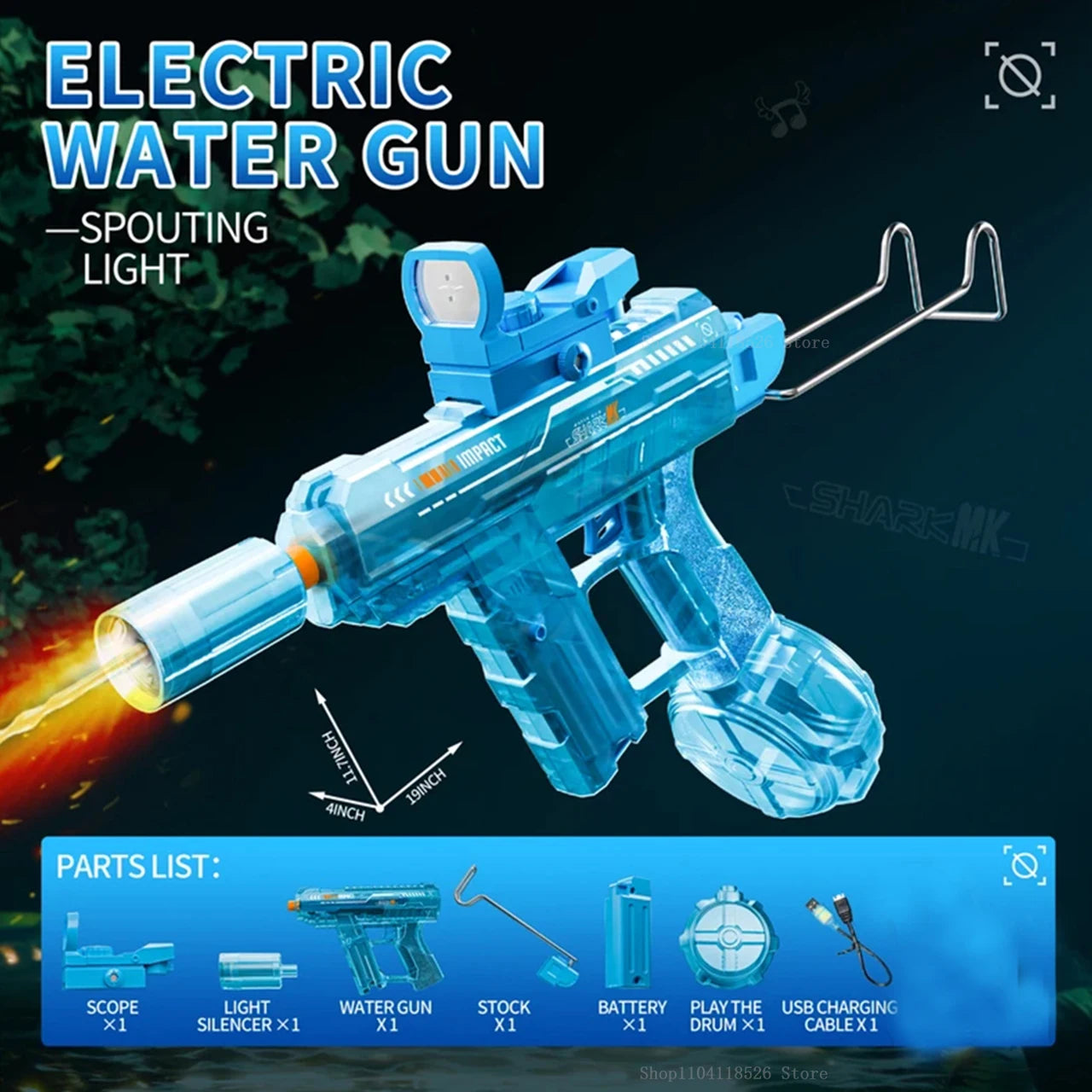Electric Water Gun Toys Bursts Children's High-pressure Strong Charging Energy Water Automatic Water Spray Children's Toy Guns