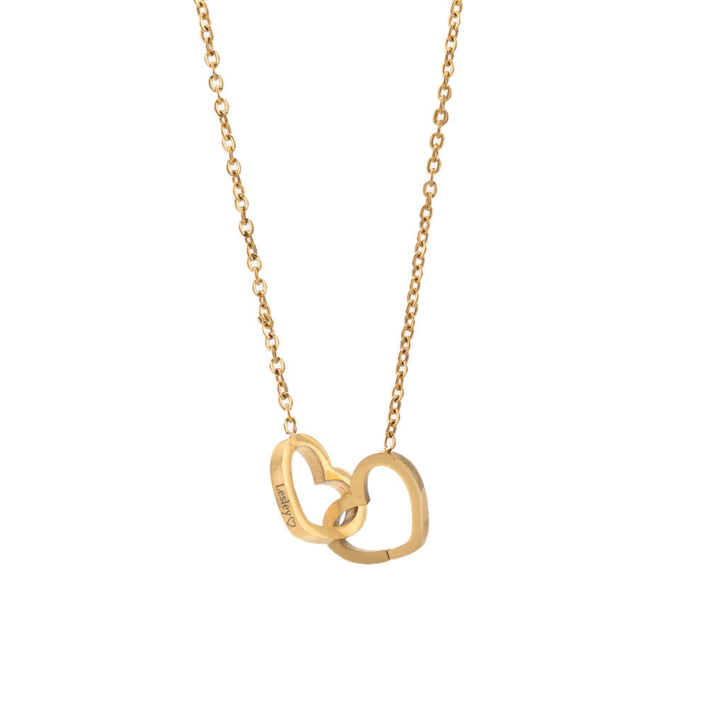 Double Heart Pendant Necklace