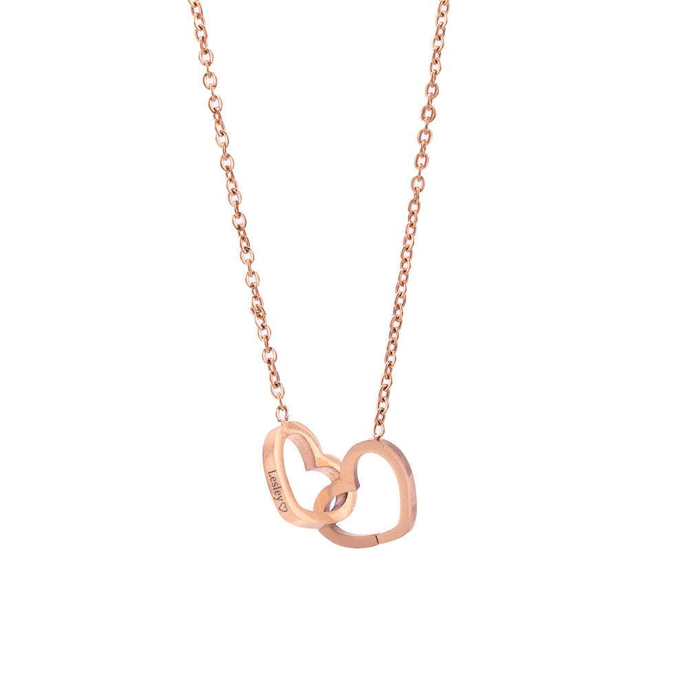 Double Heart Pendant Necklace