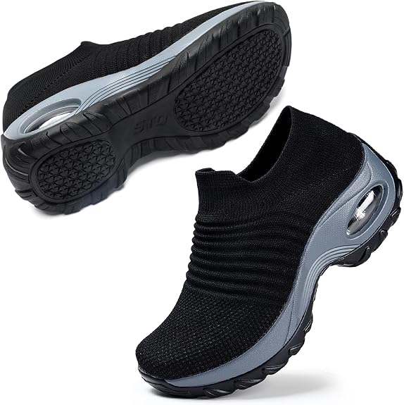 Women's Slip-On Air Cushion Mesh Walking Sneakers - Orthopedic Support