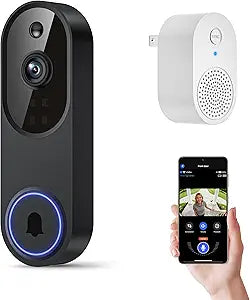 Wireless Video Doorbell Camera with AI Motion Detection & Two-Way Audio