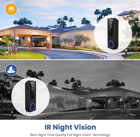 HD Smart Wireless Doorbell Camera with Night Vision & Instant Alerts