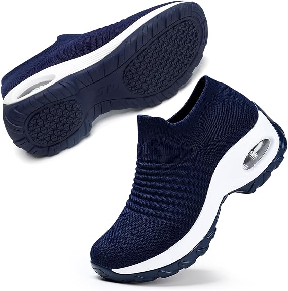 Women's Slip-On Air Cushion Mesh Walking Sneakers - Orthopedic Support
