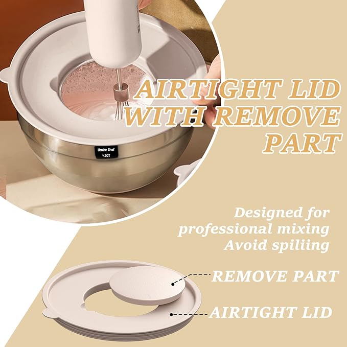 3-in-1 Stainless Steel Mixing Bowl Set with Grater & Slicer Attachments