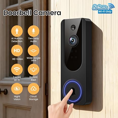 HD Smart Wireless Doorbell Camera with Night Vision & Instant Alerts