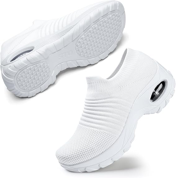 Women's Slip-On Air Cushion Mesh Walking Sneakers - Orthopedic Support