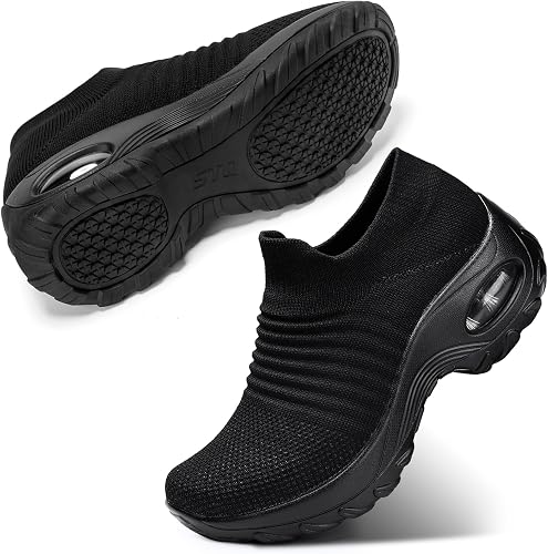 Women's Slip-On Air Cushion Mesh Walking Sneakers - Orthopedic Support