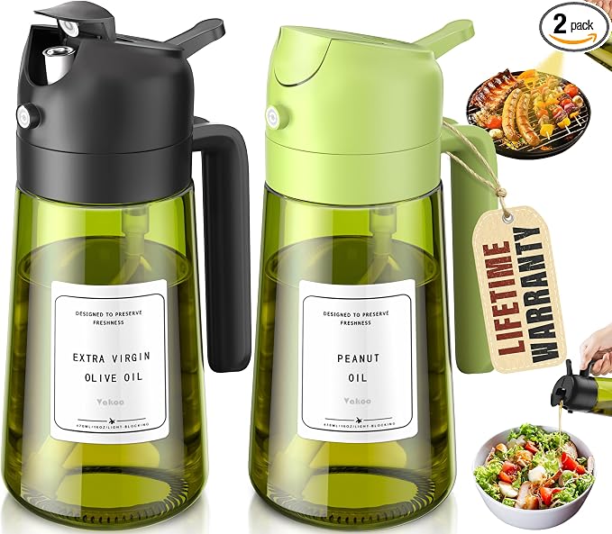2-in-1 Olive Oil Sprayer & Dispenser Bottle for Cooking & Air Fryer