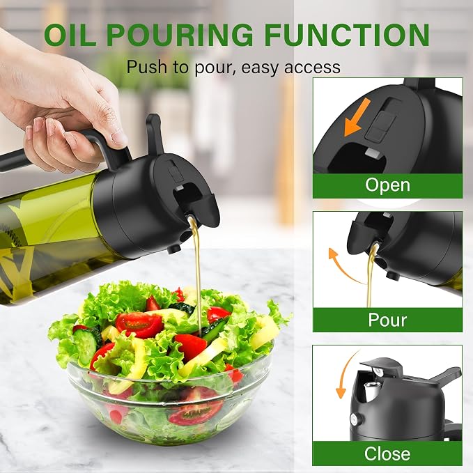 2-in-1 Olive Oil Sprayer & Dispenser Bottle for Cooking & Air Fryer