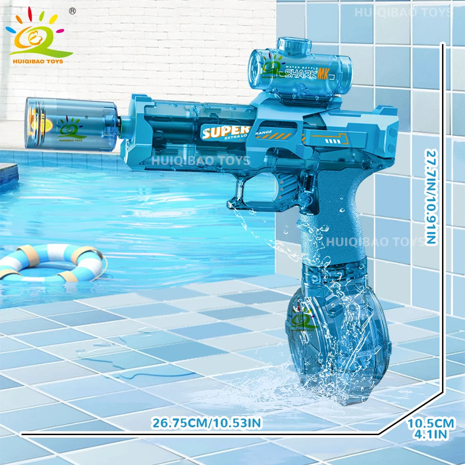 HUIQIBAO Electric Pulse Water Gun Simulated Flame Sensor Light Fully Automatic Fights Toy Water Pistol Outdoor Beach Toys Adult