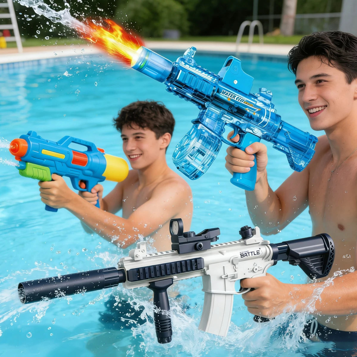 Electric Water Gun Toys Bursts Children's High-pressure Strong Charging Energy Water Automatic Water Spray Children's Toy Guns