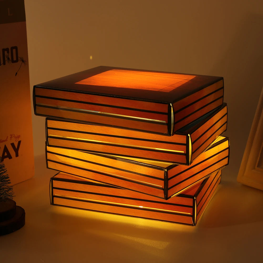 Stained Glass Stacked Books Lamp