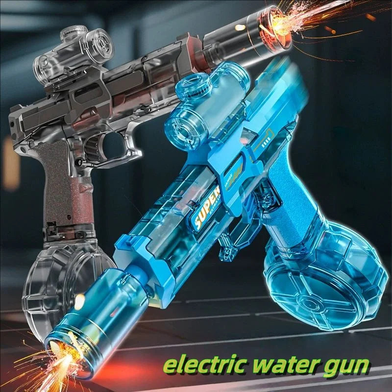 Firelight Electric Auto Water Gun - Integrated Linked Recoil & Pulse Flame Light Effects, Water Fight Toy