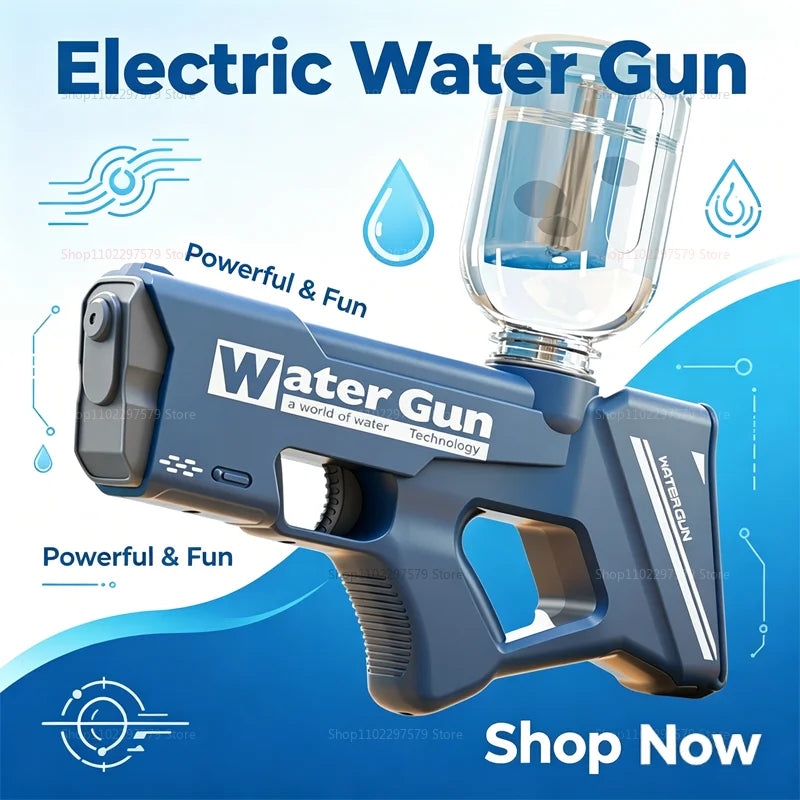 New Children Electric Water Guns Powerful Squirt Automatic Full Automatic Water Guns Summer Outdoor Beach Toys For Kids Gifts
