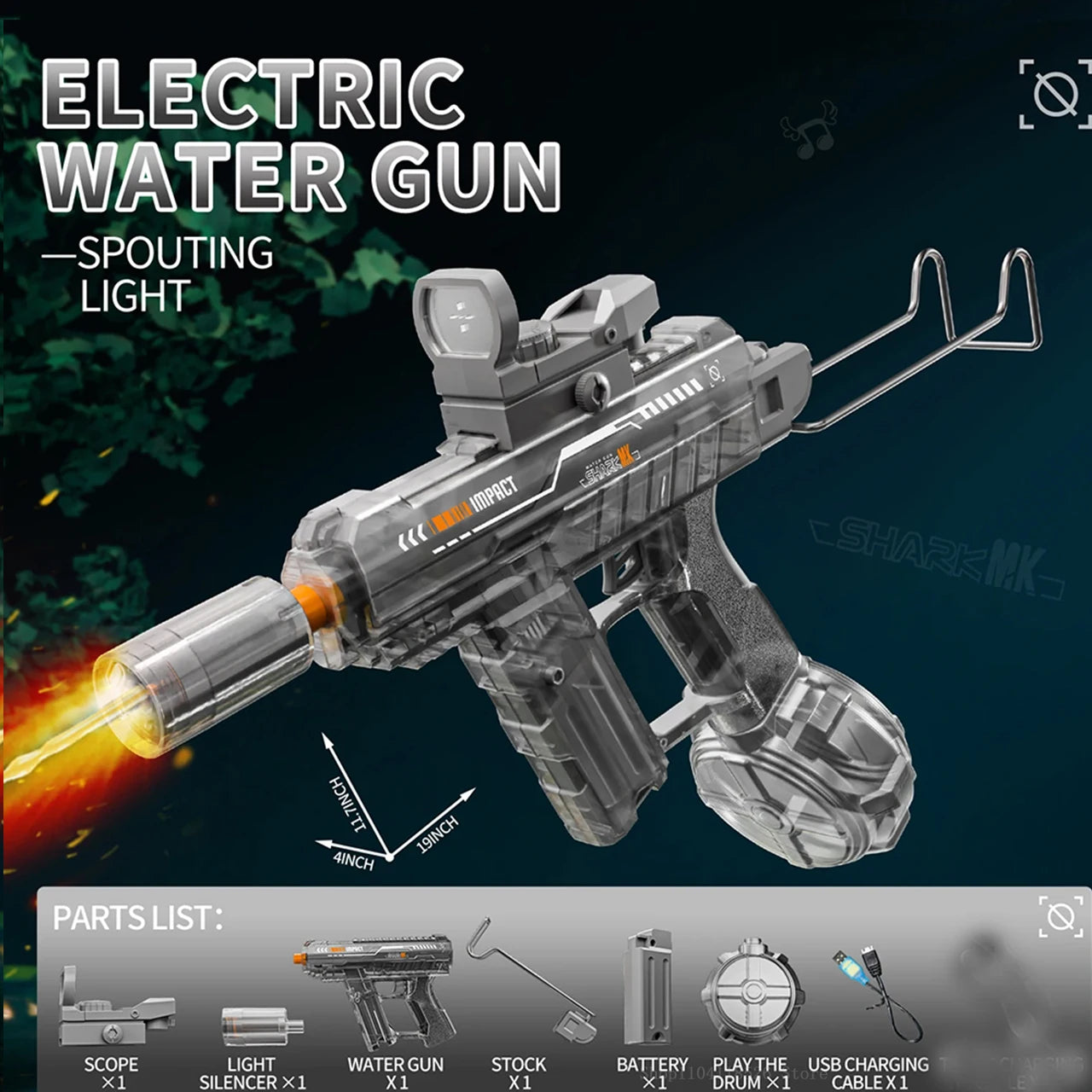 Electric Water Gun Toys Bursts Children's High-pressure Strong Charging Energy Water Automatic Water Spray Children's Toy Guns