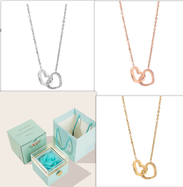 Double Heart Pendant Necklace