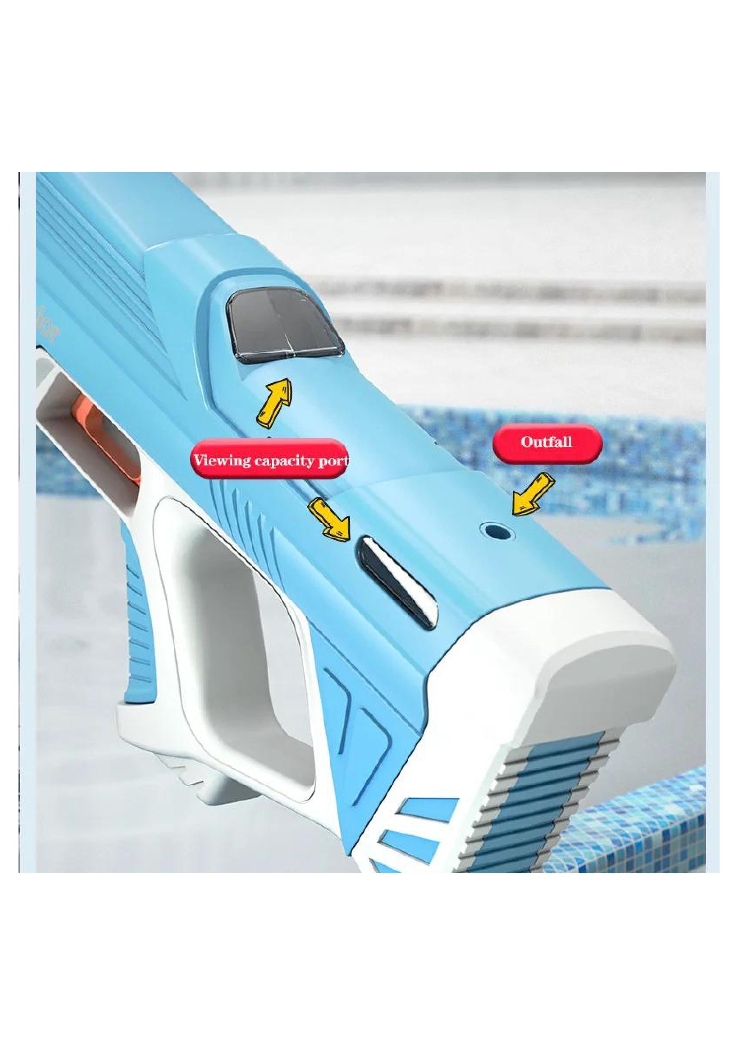 electric water gun features blue